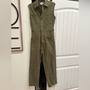 Frame Denim Jacket in Olive Green